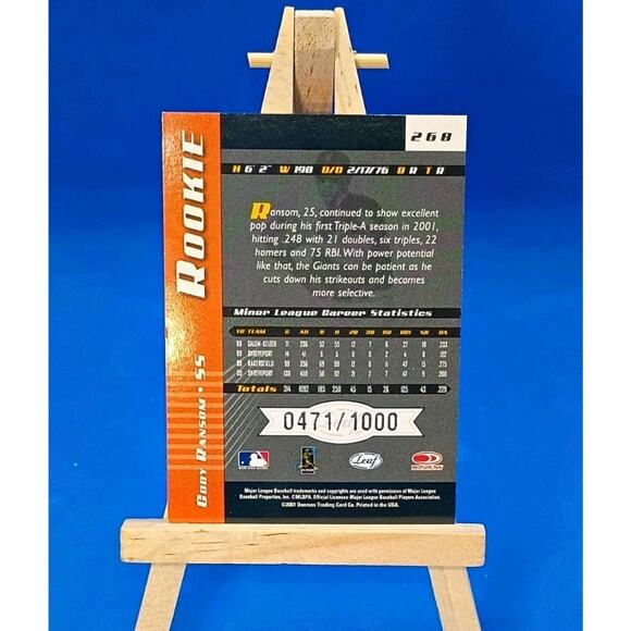 Cody Ransom Rookie #268 Leaf Limited 2001 Donruss SP 471/1000 - Picture 5 of 5